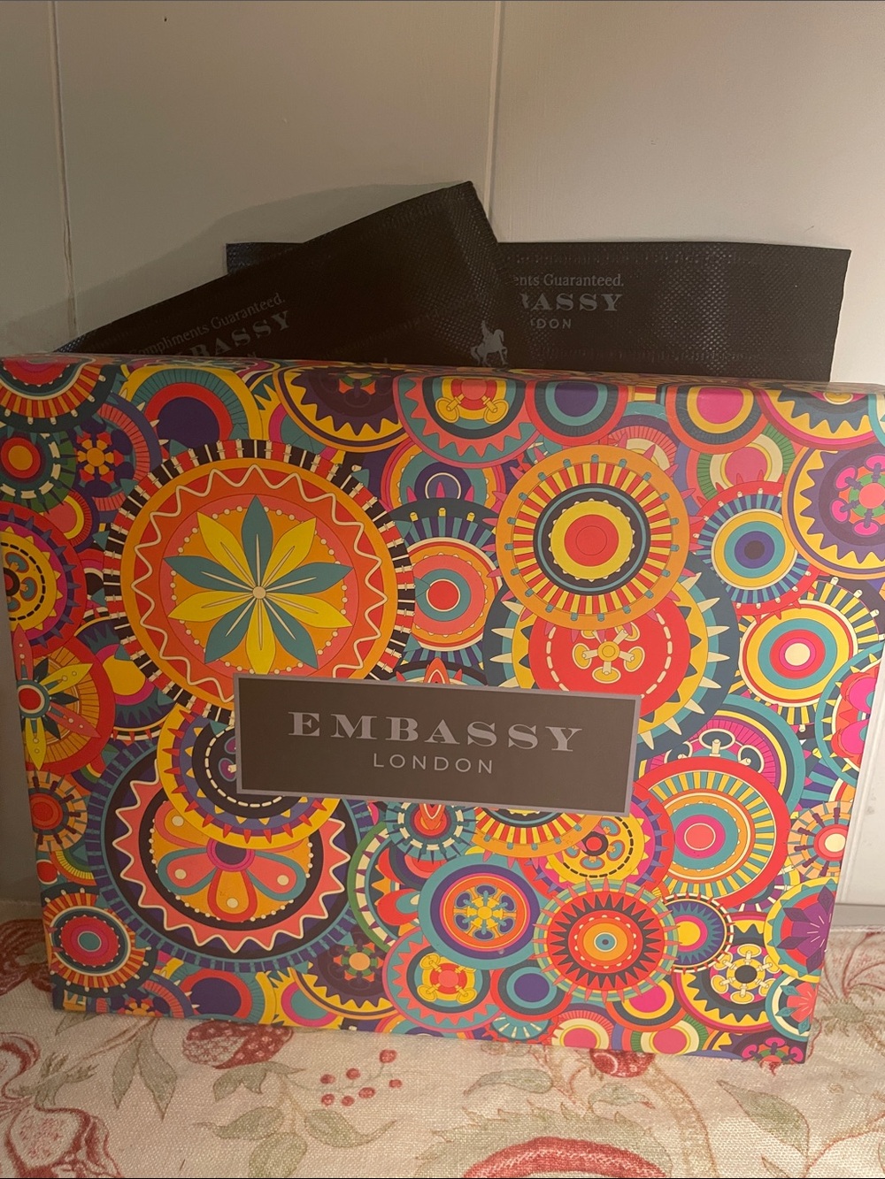 Embassy London "Hatter" Floral Paisley Leather Brogue Ankle Boots Multicolor - Picture 9 of 9